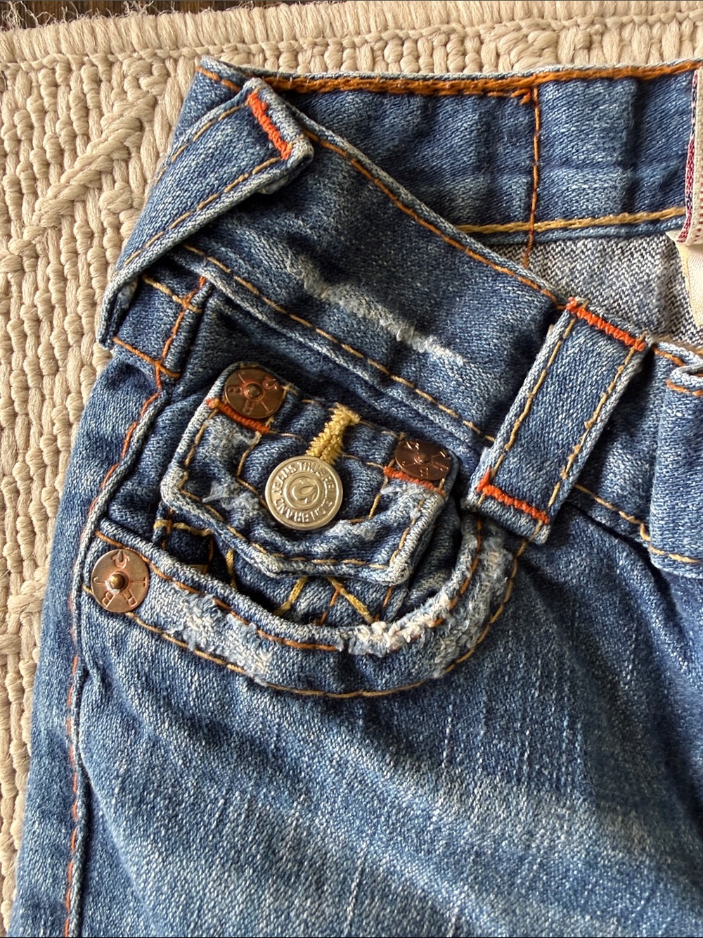 True Religion Boys' Billy Dark Blue Denim Jeans Distressed - Size 4 - Picture 11 of 11